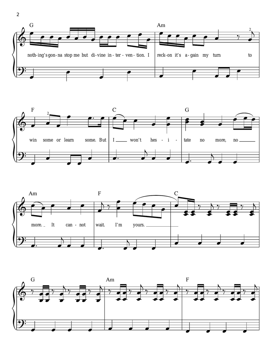 I'm Yours I'm Yours Easy Piano scores gallery preview page 2