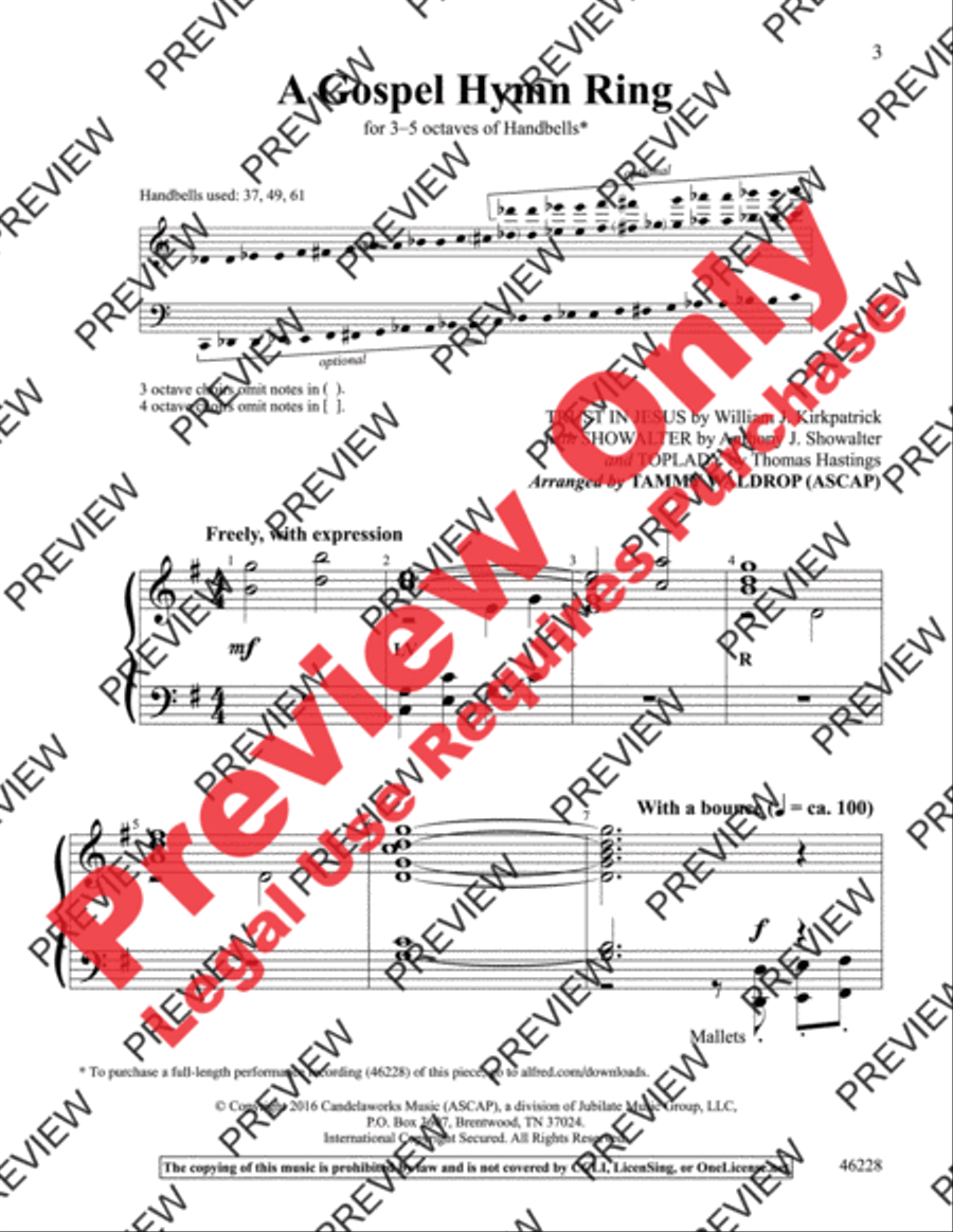 A Gospel Hymn Ring A Gospel Hymn Ring Handbell Choir scores gallery preview page 3