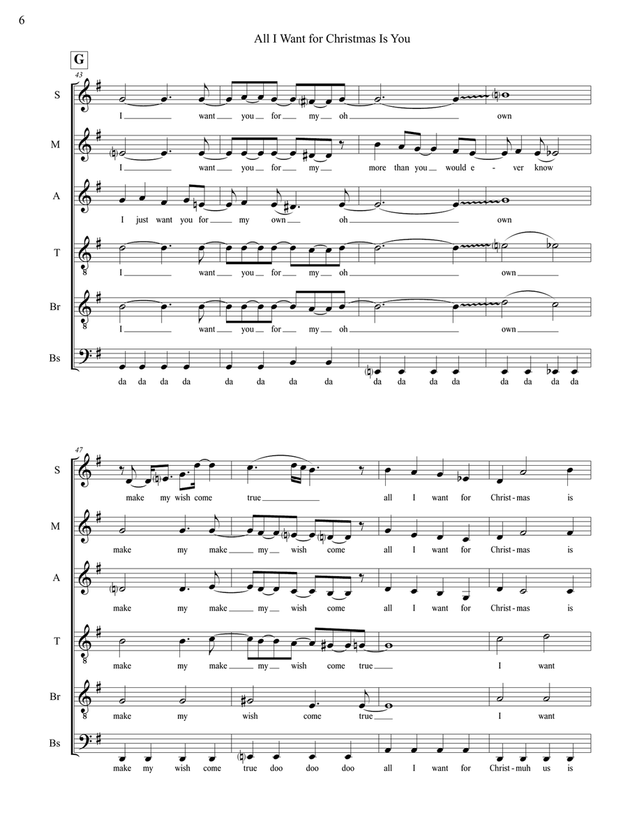 All I Want For Christmas Is You Divisi scores gallery preview page 6