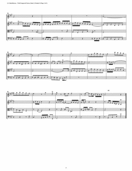 Prelude 15 from Well-Tempered Clavier, Book 2 (String Quartet) image number null