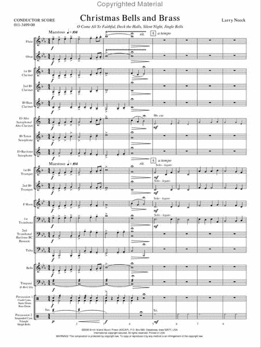 Christmas Bells and Brass Concert Band scores gallery preview page 2