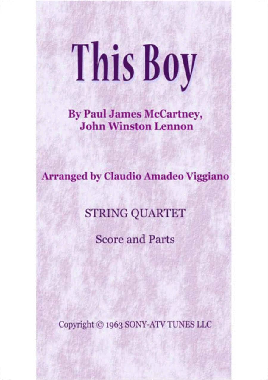 This Boy (ringo's Theme) String Quartet scores gallery preview page 1