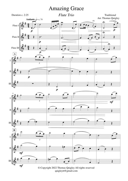 Amazing Grace (Flute Trio) image number null