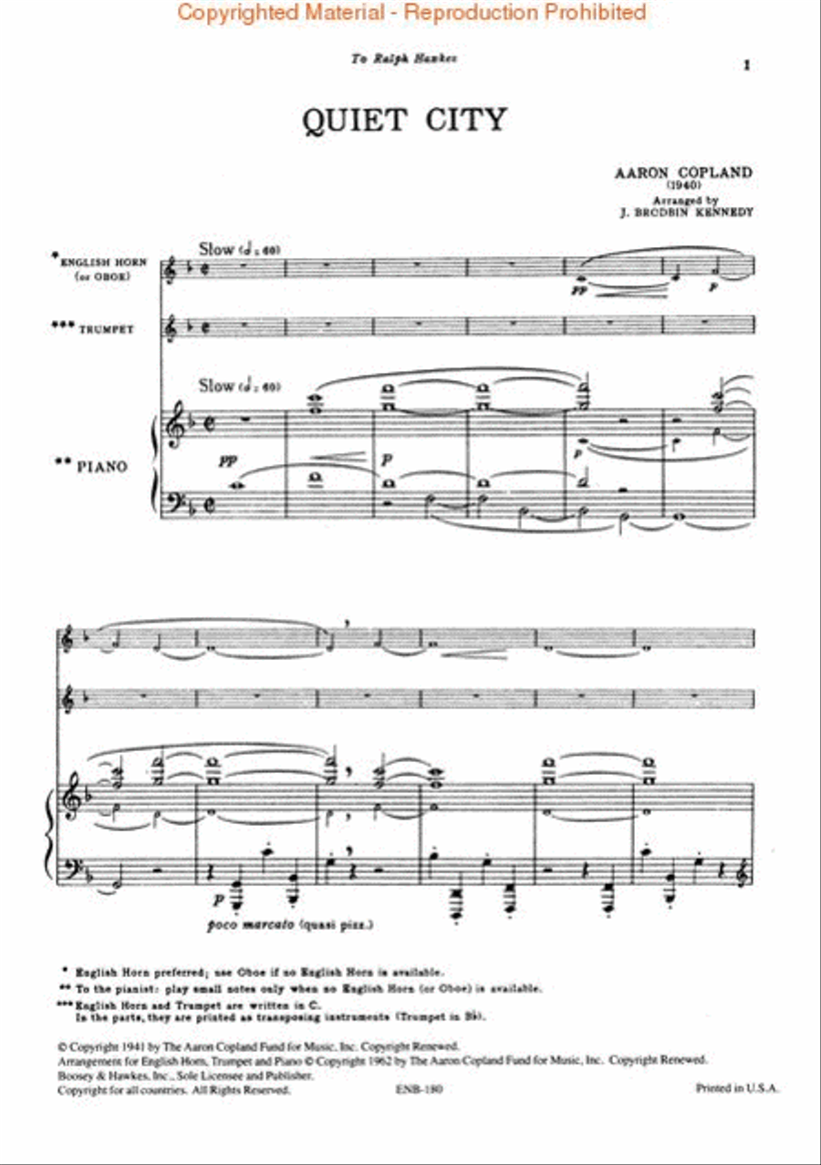 Quiet City Quiet City English Horn scores gallery preview page 2