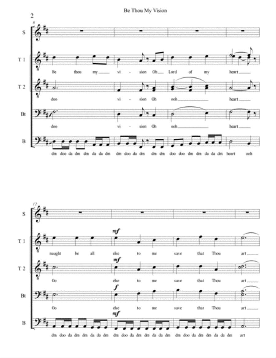 Be Thou My Vision (TTBB + Solo) TTBB scores gallery preview page 2