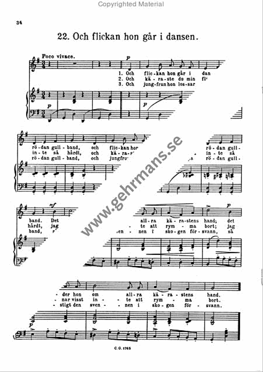 Femtio svenska folkvisor - Sang och piano Voice scores gallery preview page 5