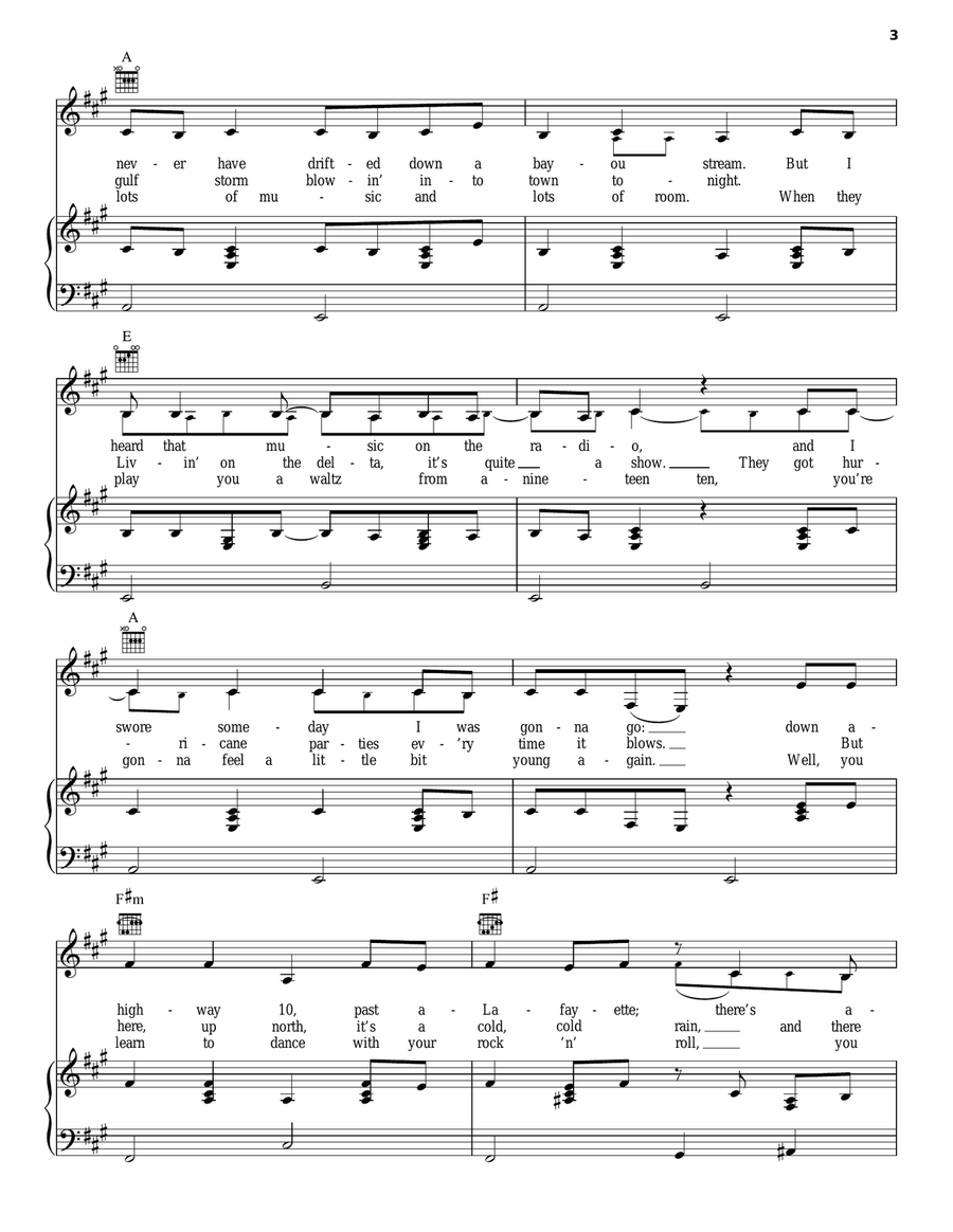 Down At The Twist And Shout Piano, Vocal, Guitar scores gallery preview page 3