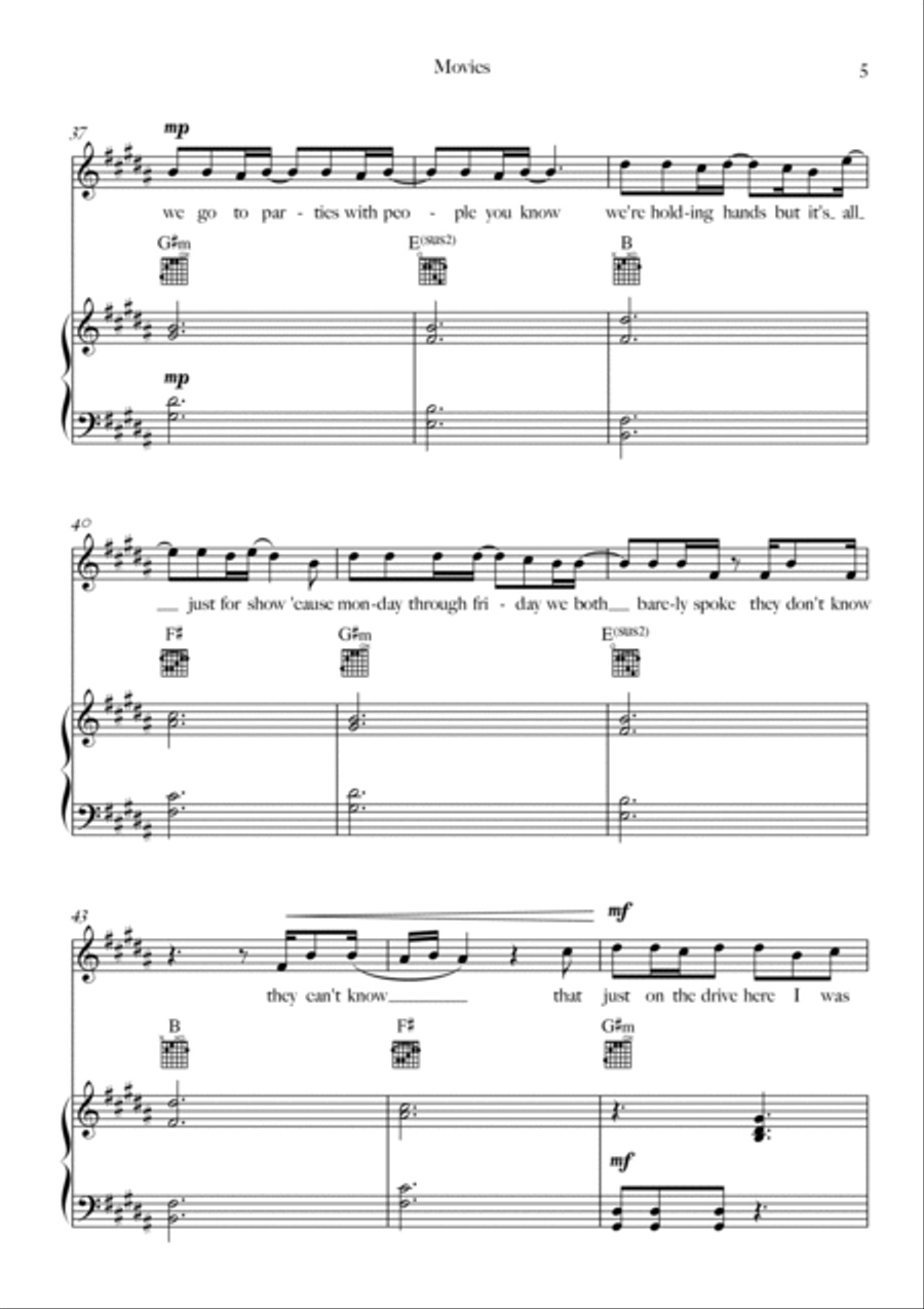 Movies Piano, Vocal, Guitar scores gallery preview page 5