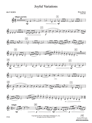 Joyful Variations: 4th F Horn