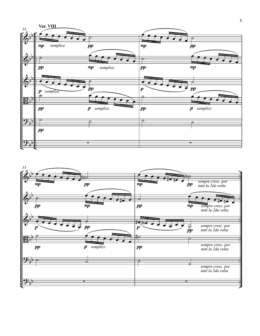 Passacaglia in G minor, arranged for string sextet (3,1,1,1) or string orchestra String Orchestra scores gallery preview page 5
