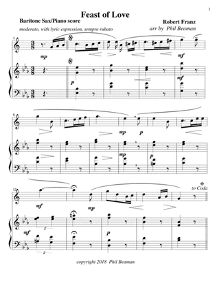 Feast of Love - Baritone Sax/Piano