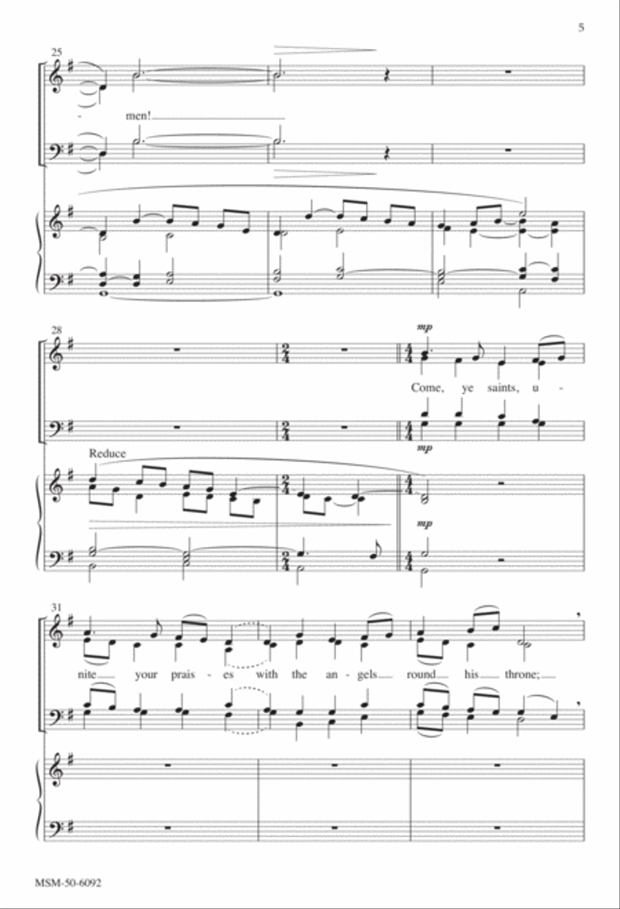 Hark, Ten Thousand Harps and Voices 4-Part scores gallery preview page 5