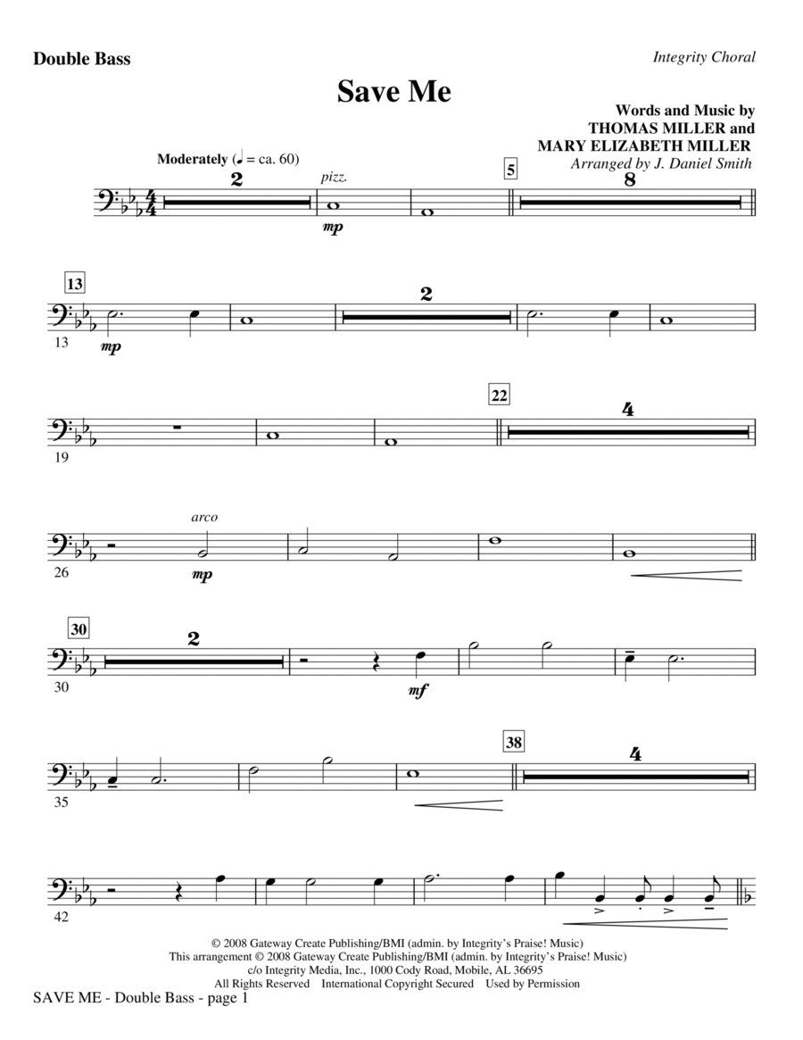 Save Me - Alto Sax (Horn sub.) Choir scores gallery preview page 1