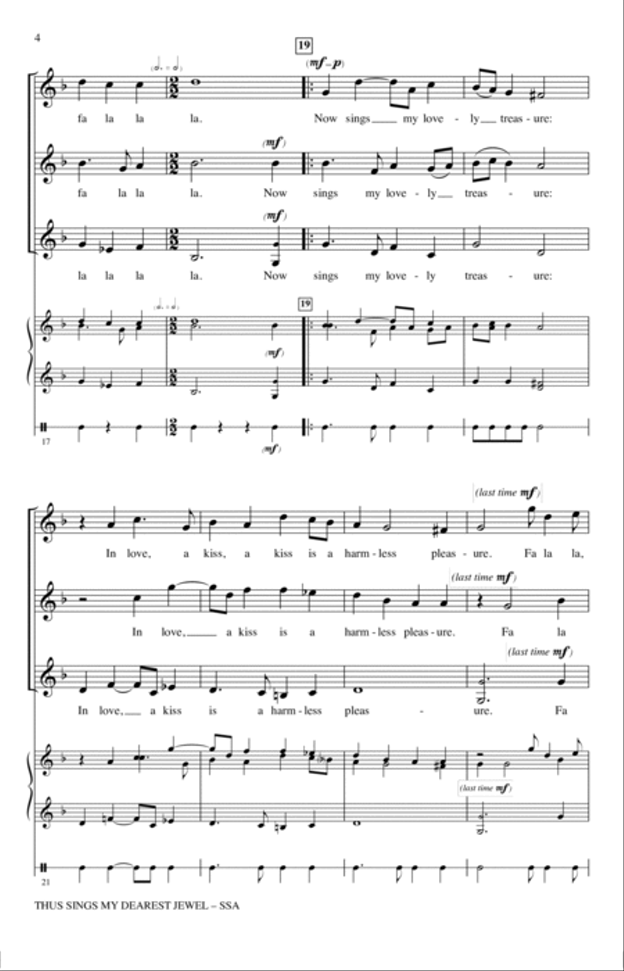 Thus Sings My Dearest Jewel SSA scores gallery preview page 3