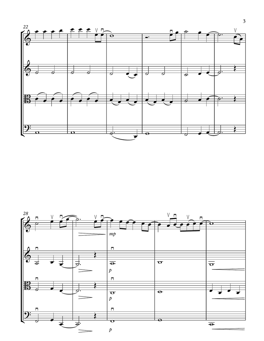 Always Remember Us This Way String Quartet scores gallery preview page 3