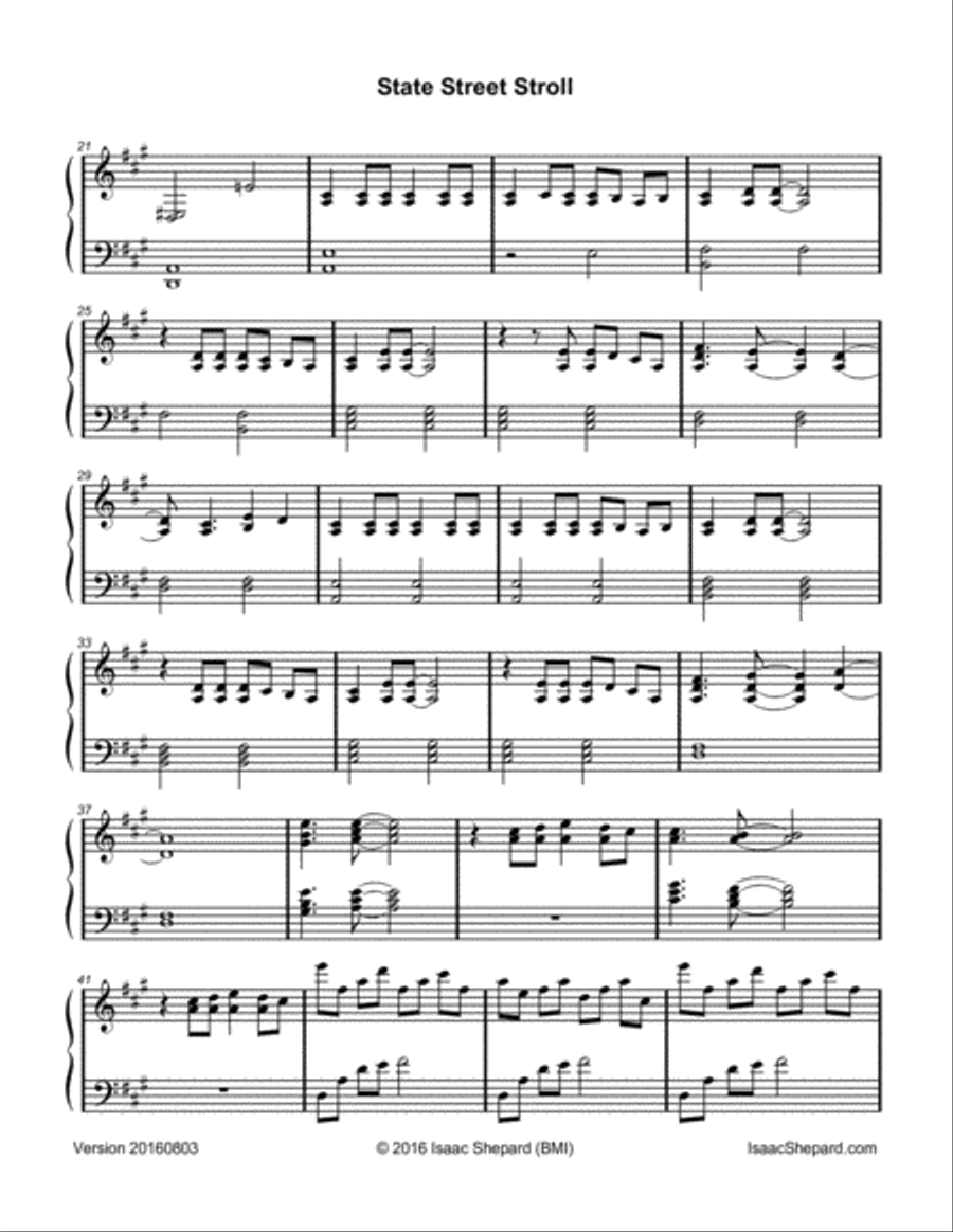 State Street Stroll Piano Solo scores gallery preview page 3