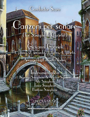 Gabrieli – Canzoni per sonare (for Saxophone Quartet SATB or AATB)
