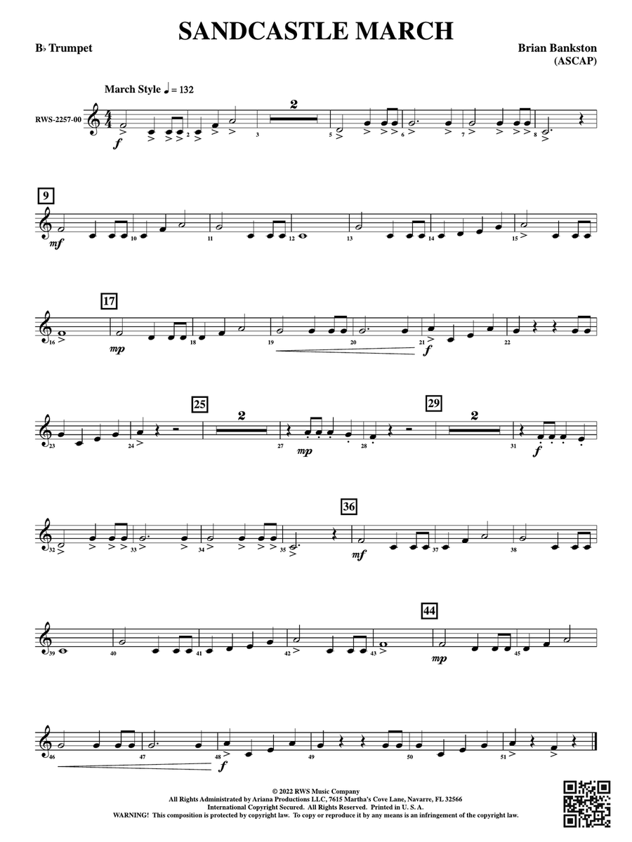 Sandcastle March: 1st B-flat Trumpet B-Flat Trumpet scores gallery preview page 1
