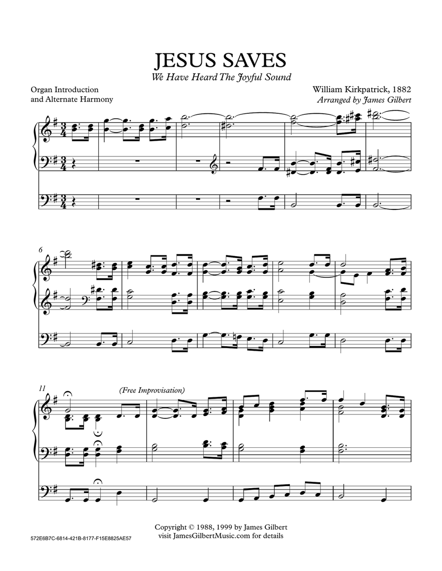 JESUS SAVES Organ Solo scores gallery preview page 1