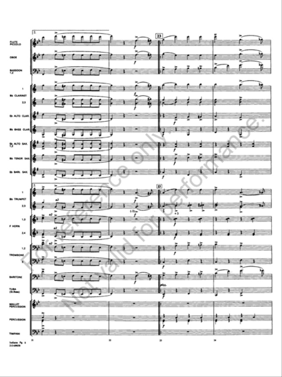 Indiana State Band Concert Band scores gallery preview page 9