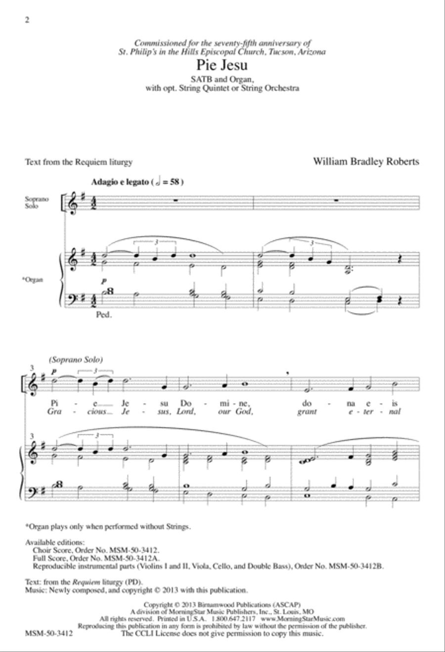 Pie Jesu 4-Part scores gallery preview page 2