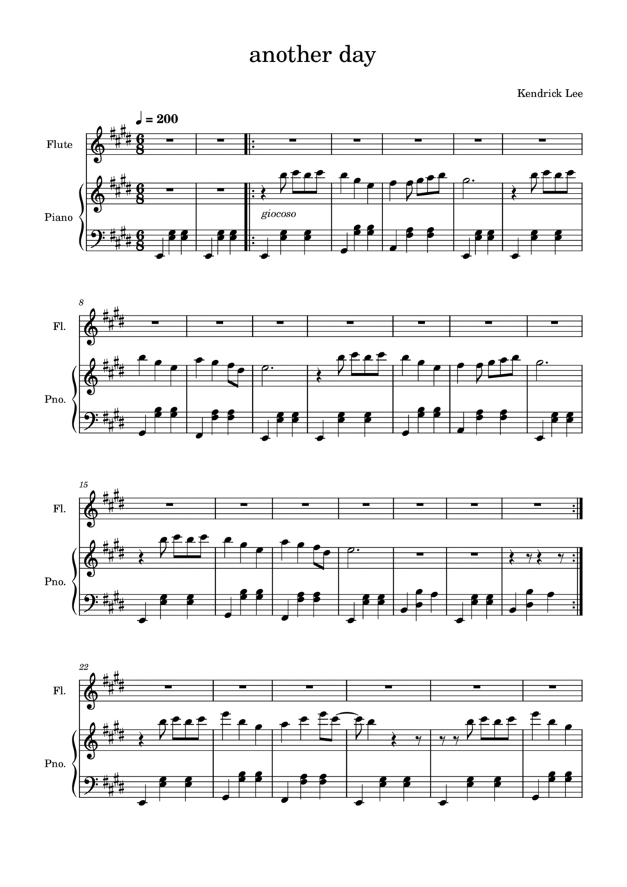 another day another day Flute Duet scores gallery preview page 1