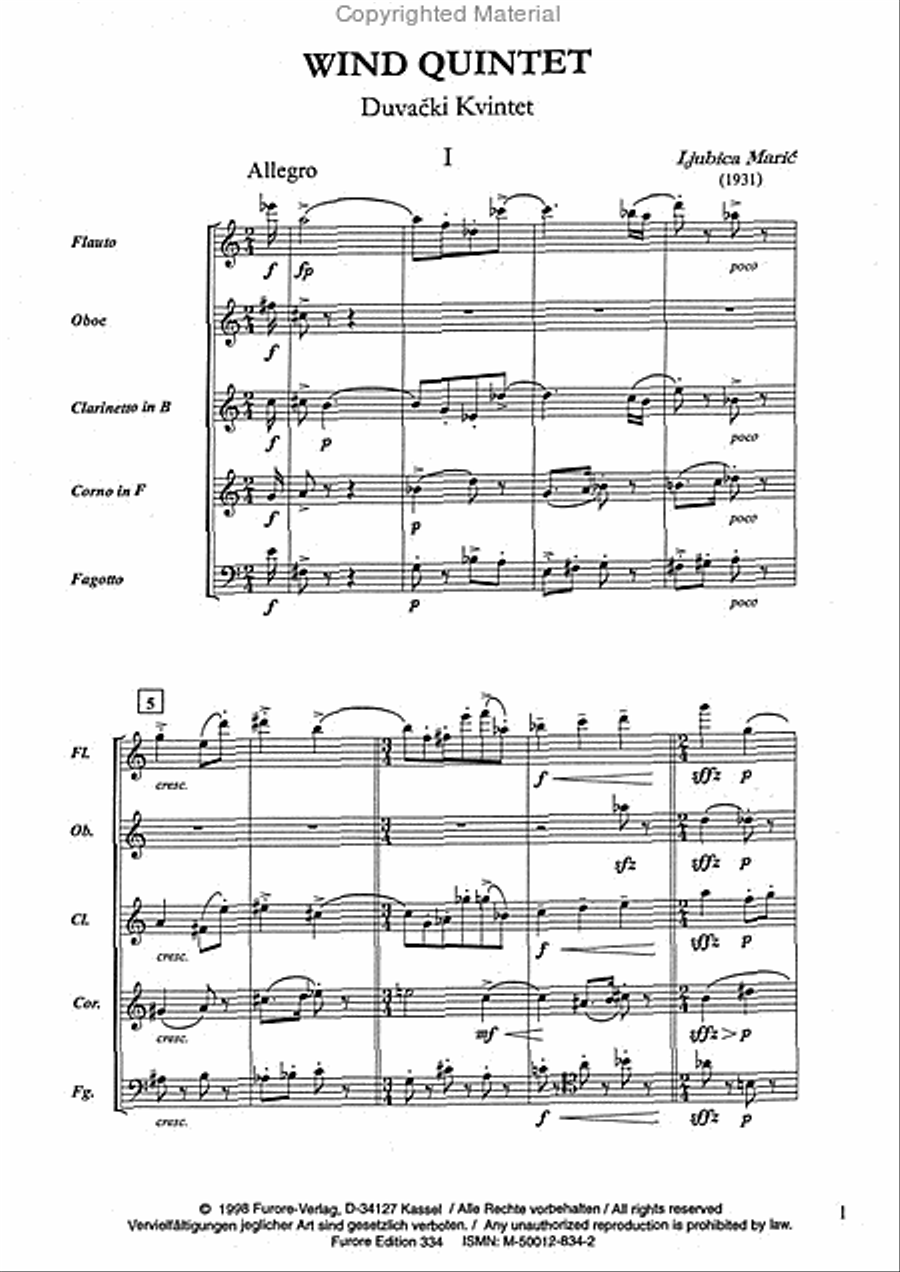 Wind Quintet Wind Quintet Woodwind Quintet scores gallery preview page 2