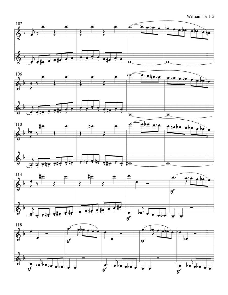 Clarinet Duet - Rossini Overtures! Woodwind Duet scores gallery preview page 5