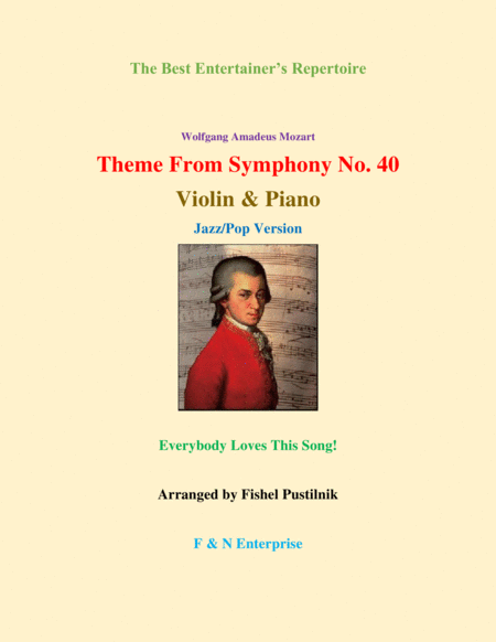 "Theme From Symphony No.40"-Piano Background for Violin and Piano image number null