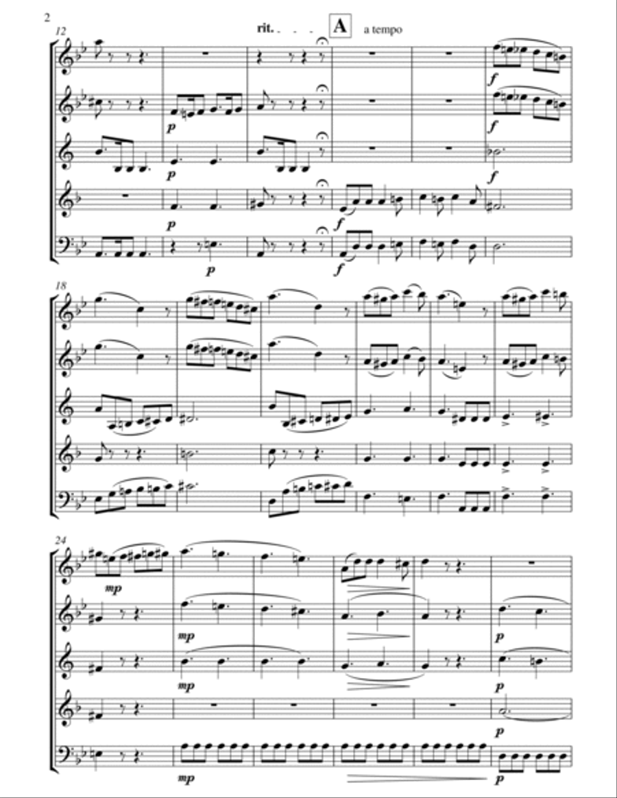 When Johnny Comes Marching Home: Wind Quintet Woodwind Quintet scores gallery preview page 3
