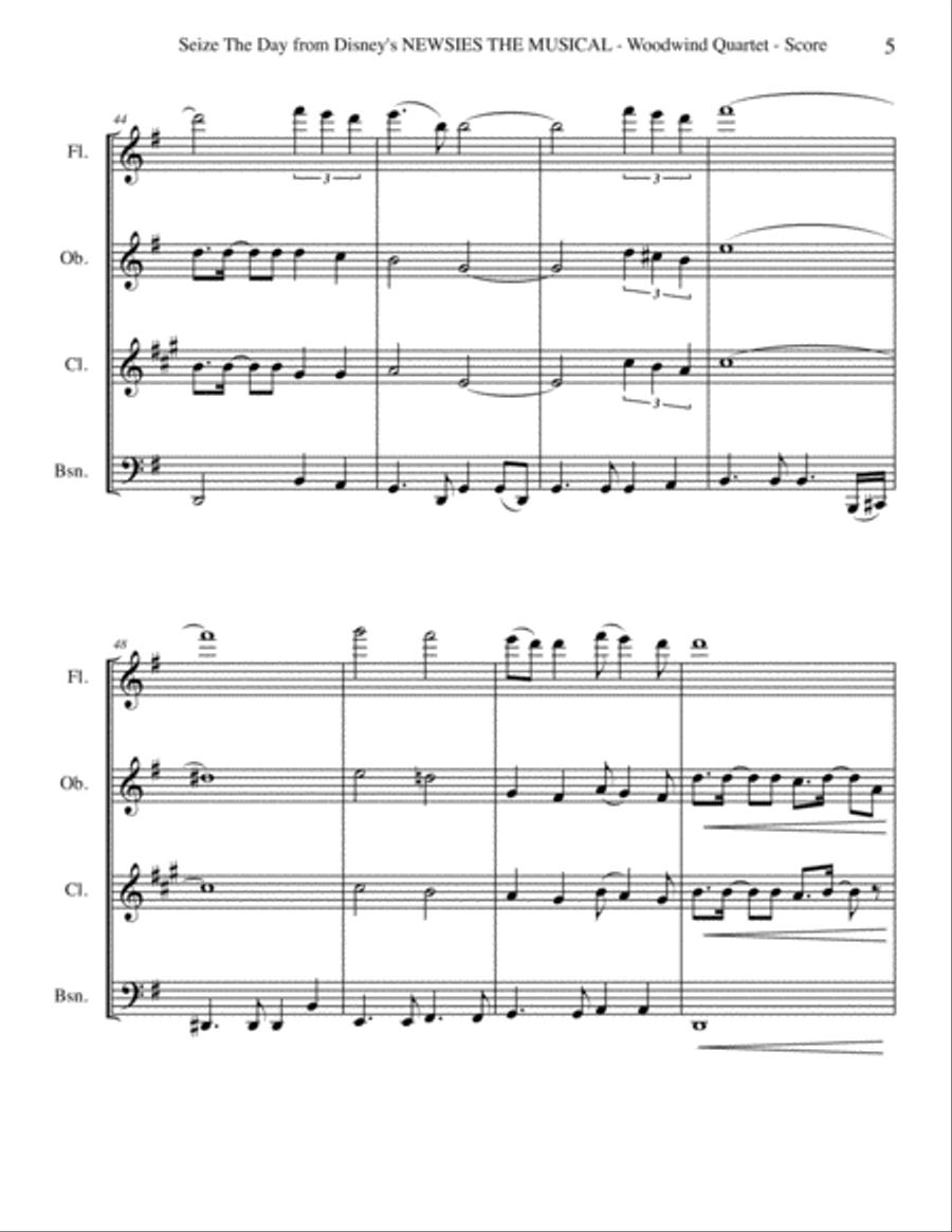 Seize The Day Seize The Day Woodwind Quartet scores gallery preview page 5
