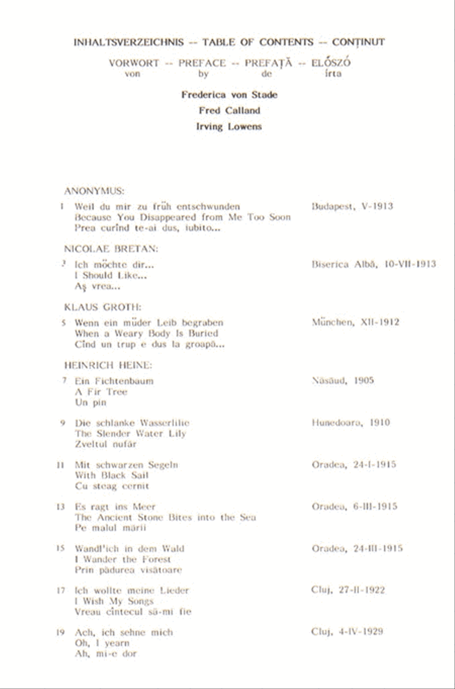 Dalok H. Heine, N. Lenau es R. M. Rilke verseire Voice Solo scores gallery preview page 2