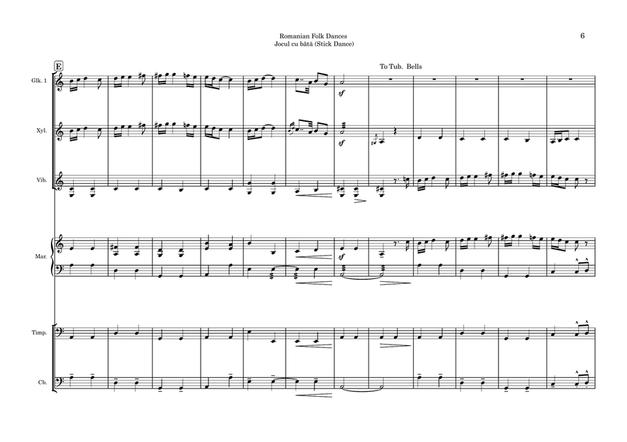 Romanian Folk Dances Romanian Folk Dances Percussion Ensemble scores gallery preview page 6