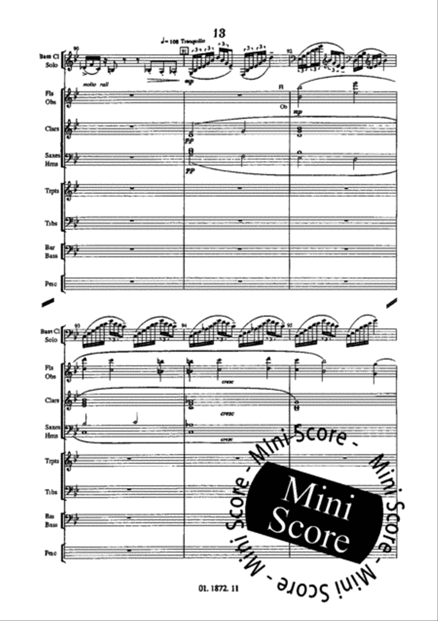 Concerto for Bass Clarinet and Band Concert Band scores gallery preview page 17