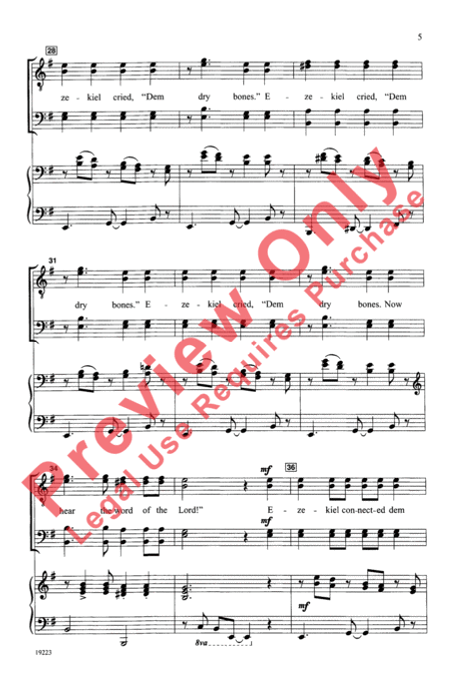 Dry Bones Dry Bones Men's Choir scores gallery preview page 5
