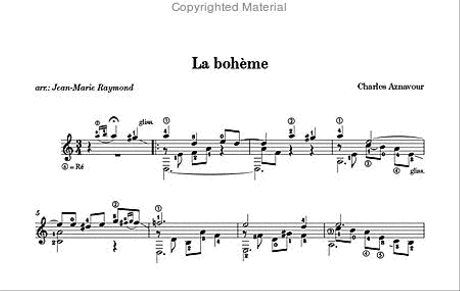 La bohème Classical Guitar scores gallery preview page 2