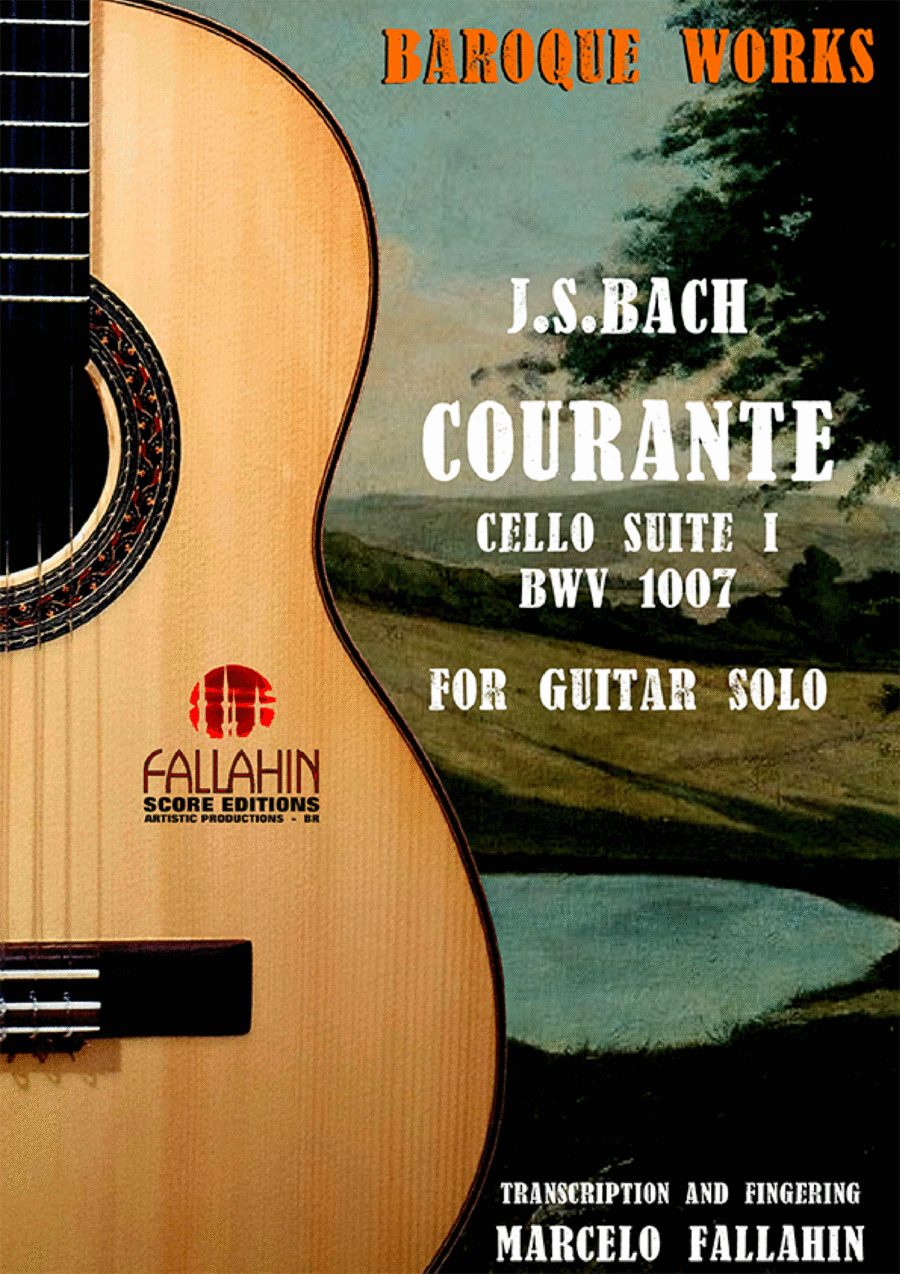 COURANTE (CELLO SUITE Nº1) - BWV 1007 - J.S.BACH Acoustic Guitar scores gallery preview page 1