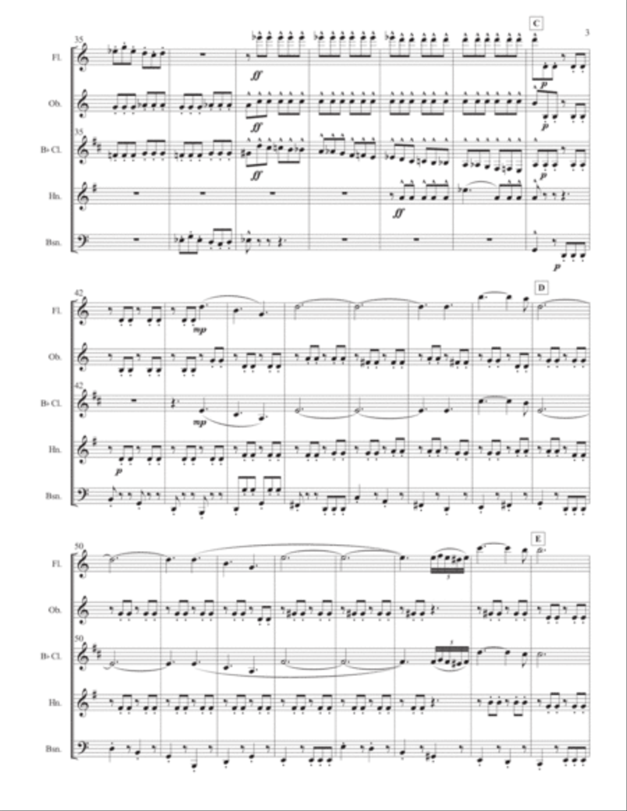 Donna Diana Overture for Wind Quintet Woodwind Quintet scores gallery preview page 3
