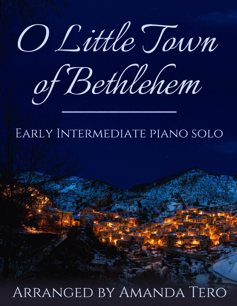 O Little Town of Bethlehem – Early Intermediate Christmas Piano Sheet Music Simplified Hymnal Piano Solo scores gallery preview page 1