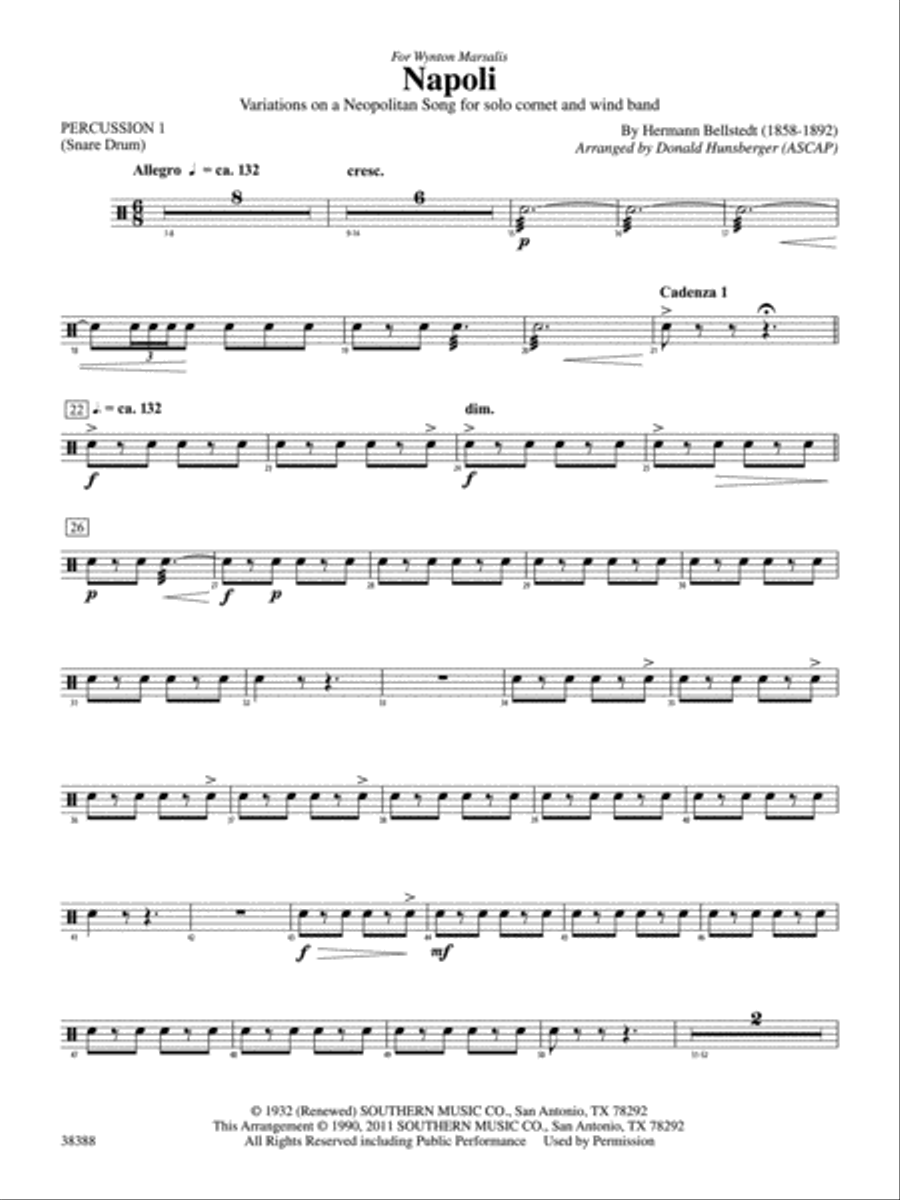 Napoli: 1st Percussion Concert Band scores gallery preview page 1