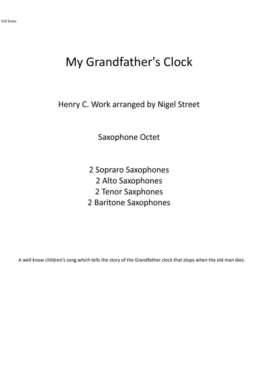 My Grandfather's Clock Set of Parts scores gallery preview page 1