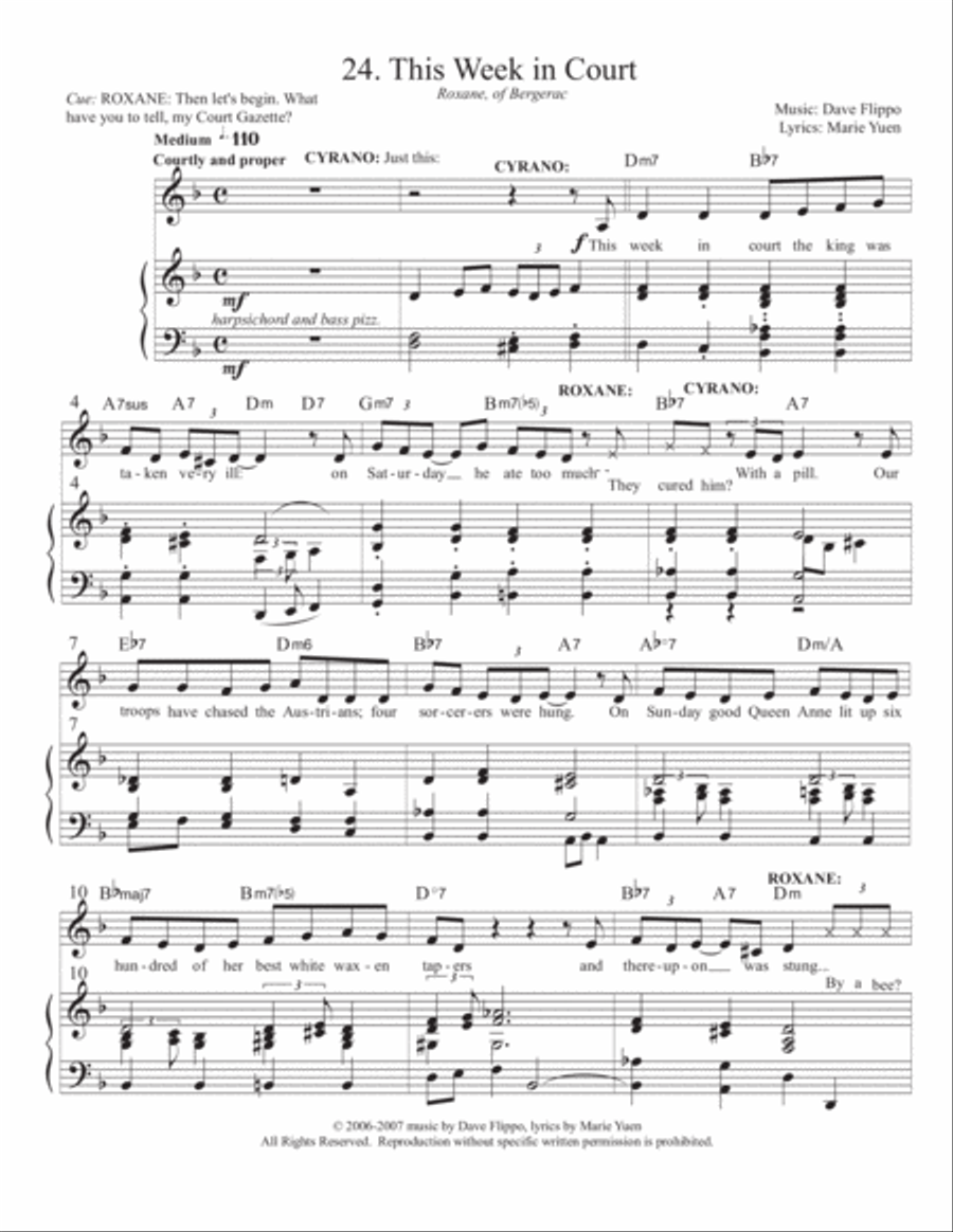 THIS WEEK IN COURT - from Roxane, of Bergerac - a full length musical Voice scores gallery preview page 2