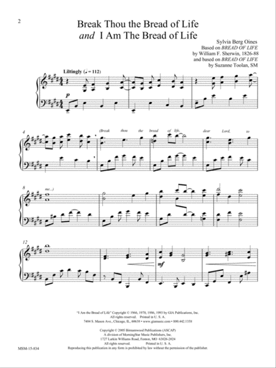 Bread of Life Hymn Settings for Piano image number null