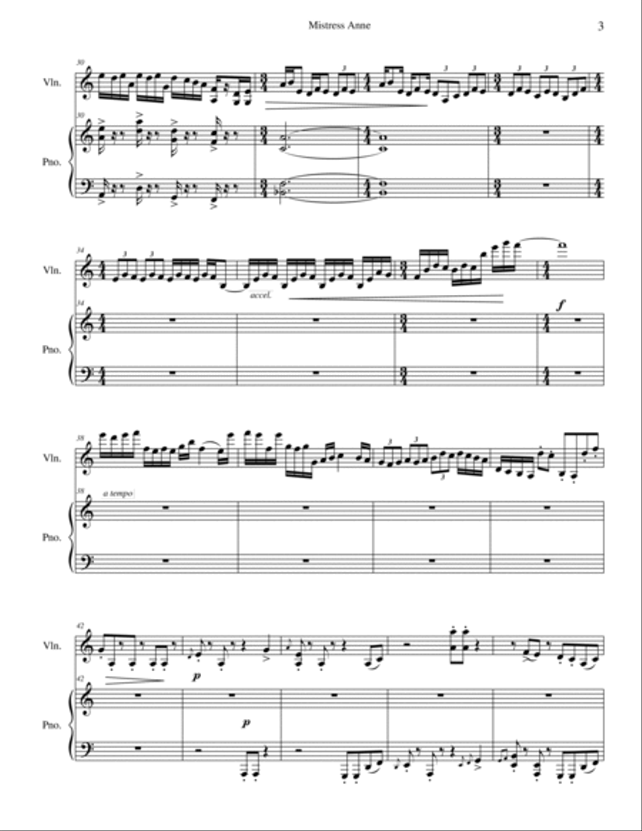 Mistress Anne Violin Solo scores gallery preview page 3