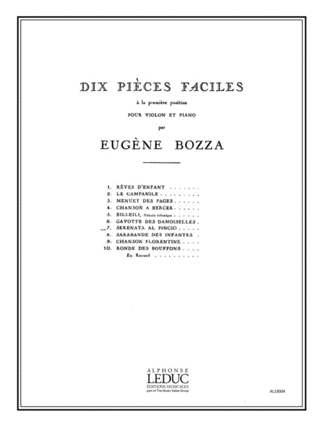 Dix Pieces Faciles No. 7 - Serenata al Pincio