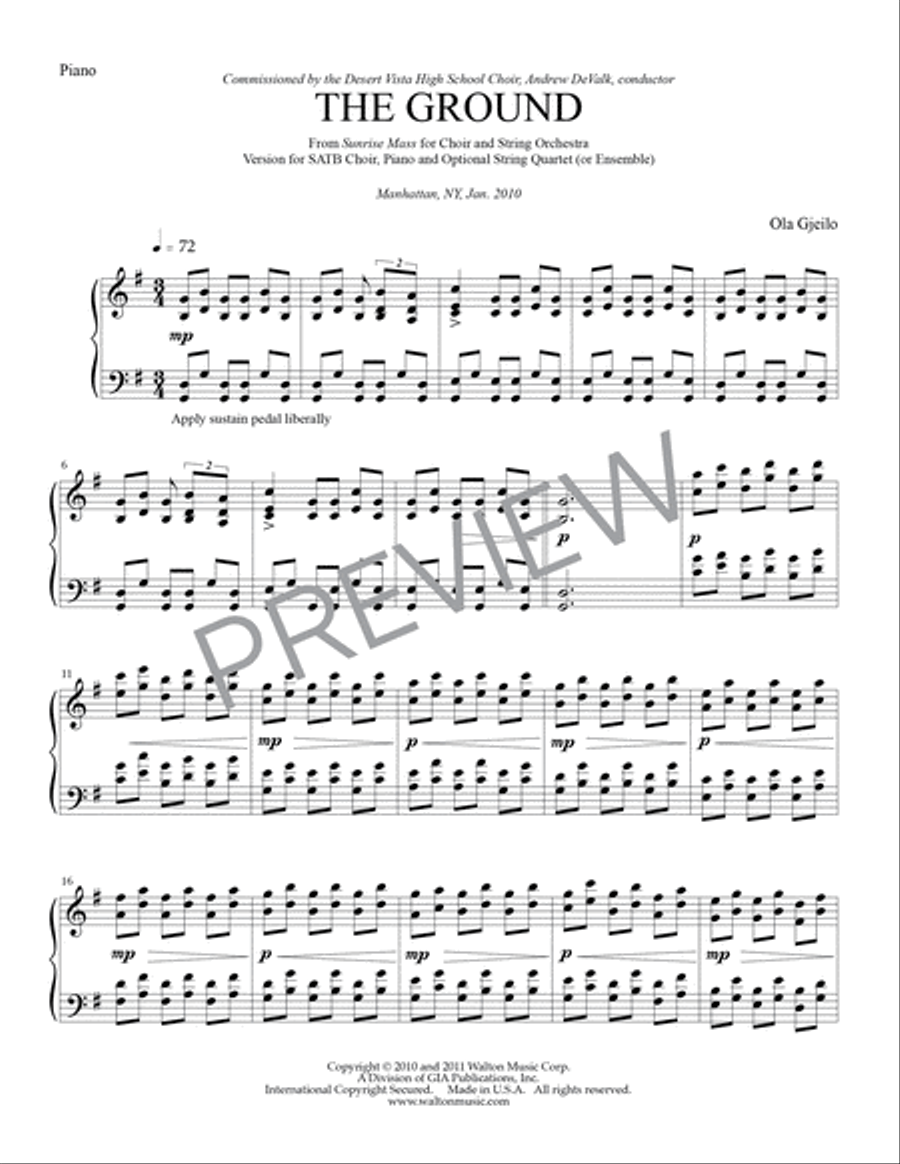 The Ground (Full Score and Instrumental Parts) Choir scores gallery preview page 17