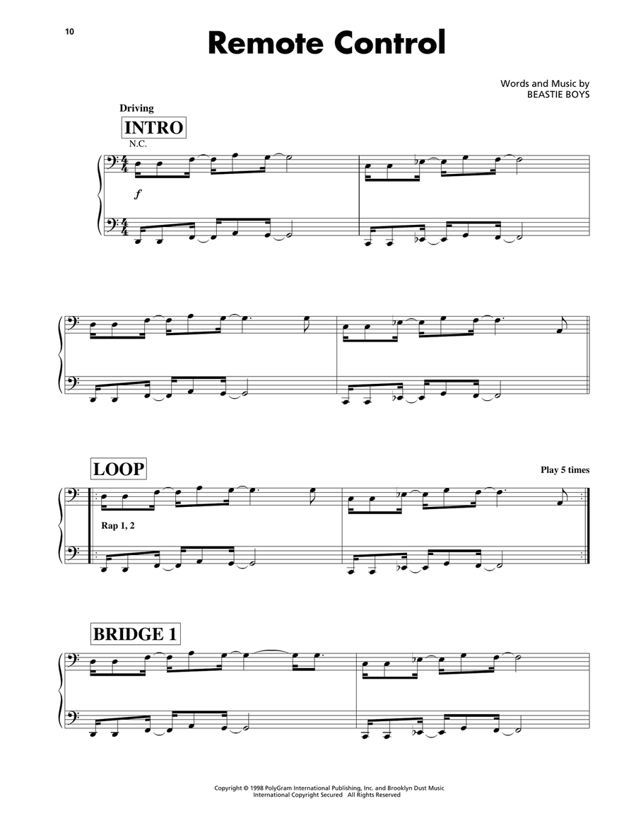 Remote Control Piano, Vocal, Guitar scores gallery preview page 1
