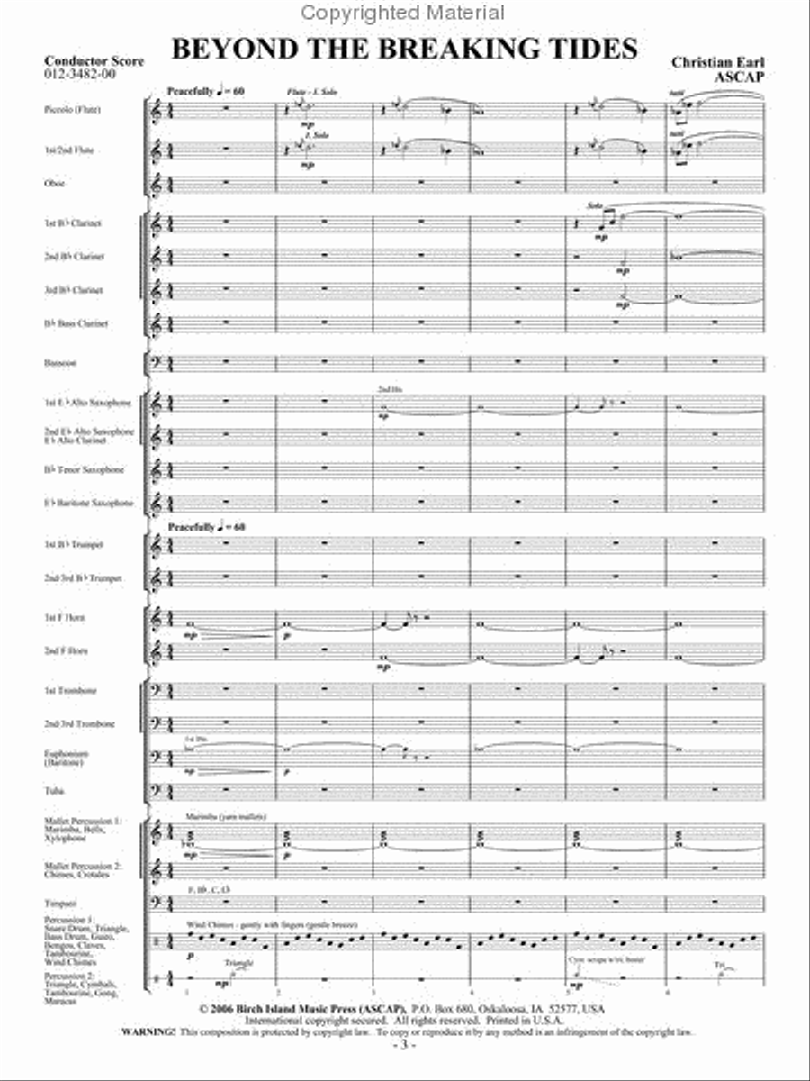 Beyond the Breaking Tides Concert Band scores gallery preview page 2
