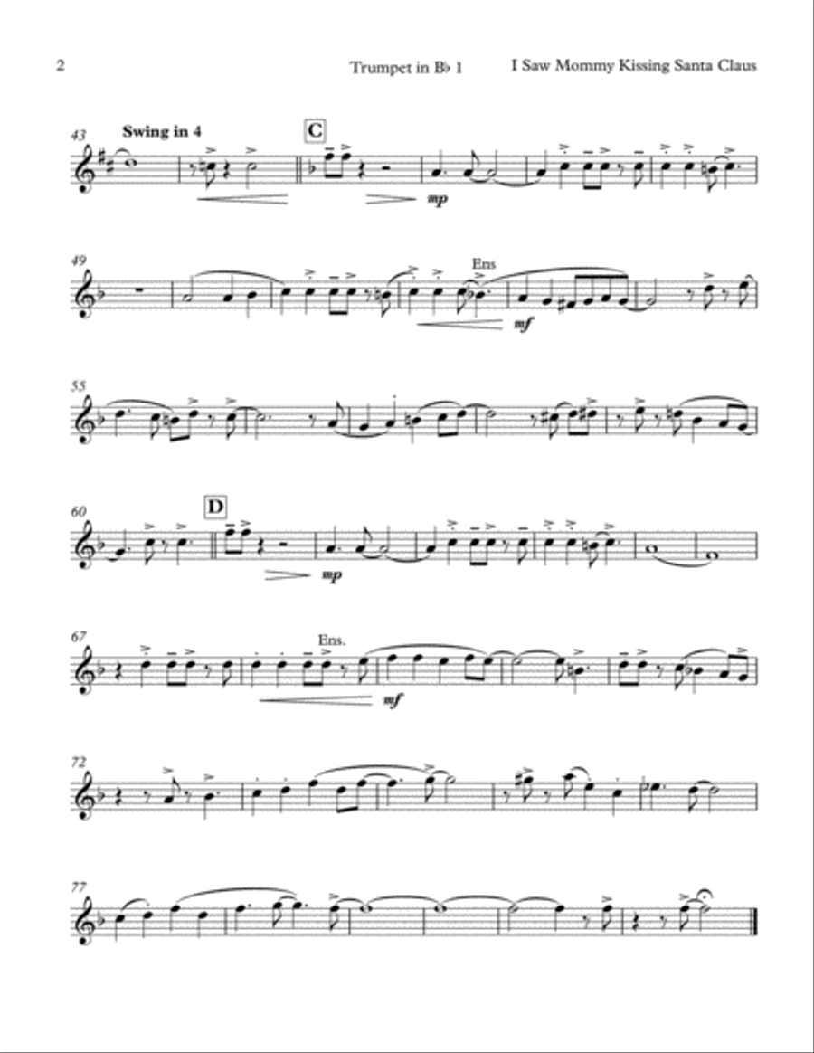 I Saw Mommy Kissing Santa Claus Brass Ensemble scores gallery preview page 6