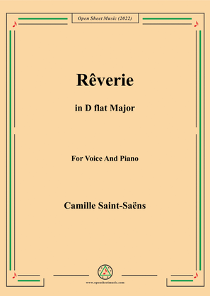 Book cover for Saint-Saëns-Rêverie in D flat Major,for Voice and Piano